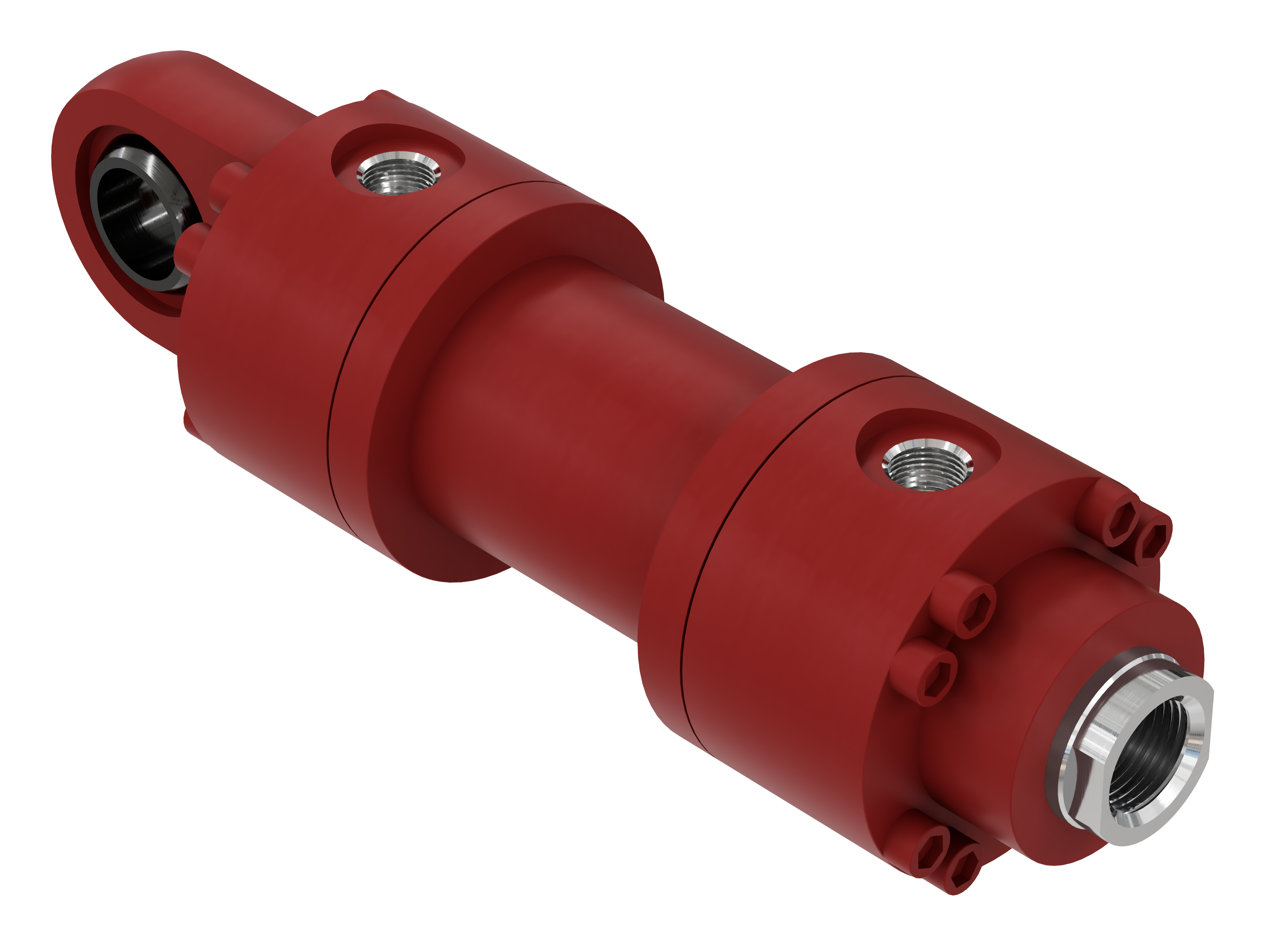 Hydraulic cylinder, double acting, R160M serie - Type MP5: Rear ball joint tenon